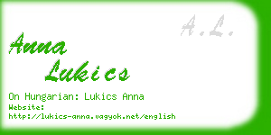 anna lukics business card